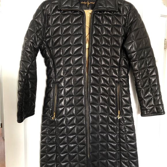 Baby Phat Quilted Leather Long Coat - Picture 4 of 10